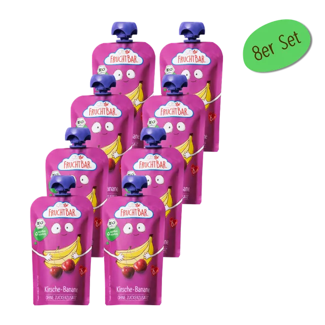 FruchtBar Bio Quetschies Gourde Cerise Banane 120g dès 6 mois
