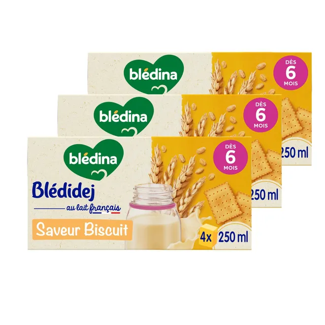 Blédina Blédidej Biscuit céréales lactées 6 mois 12x250ml