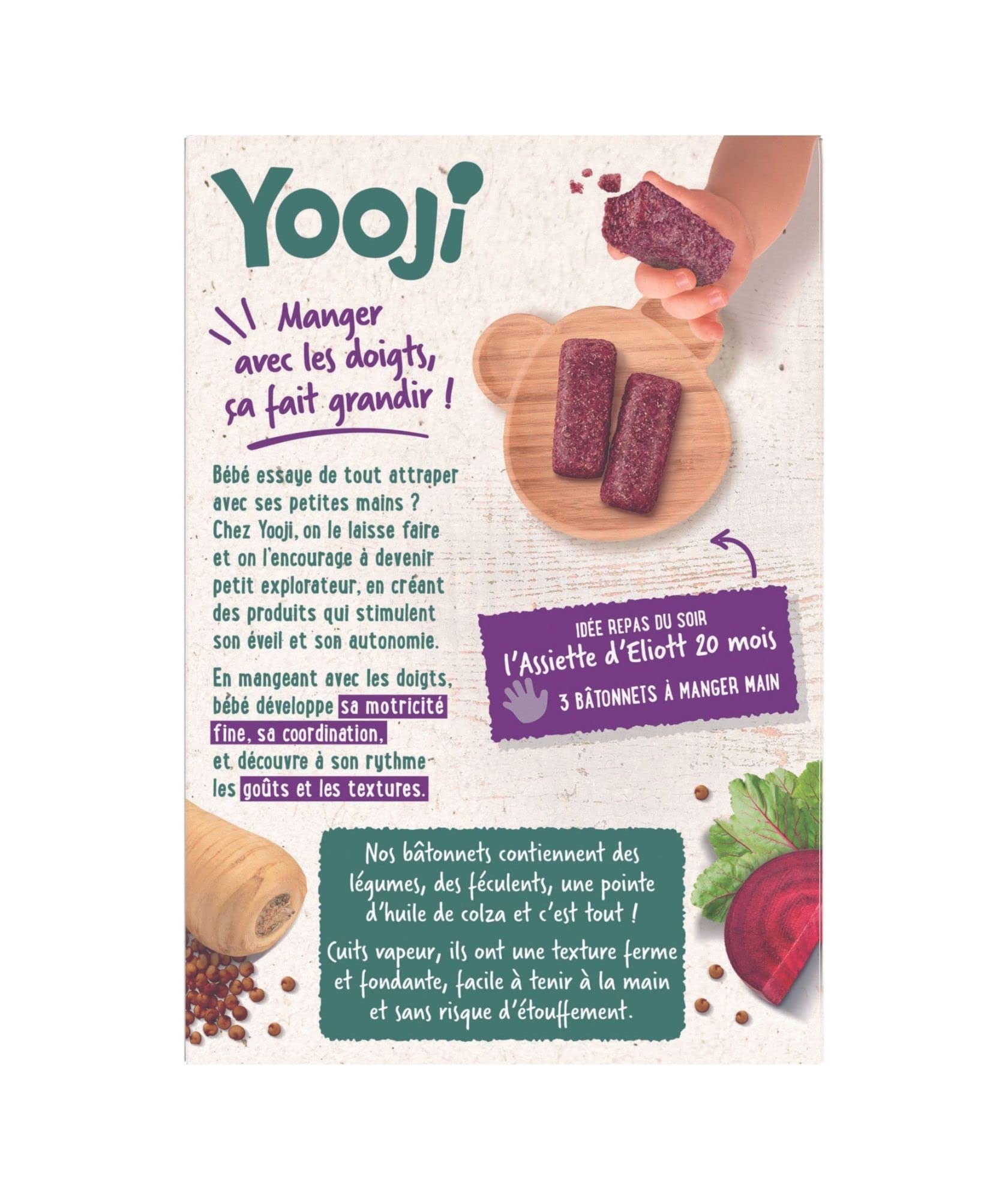 Yooji Bâtonnets Betterave Quinoa Bio 12 mois Lot 5x225g DME