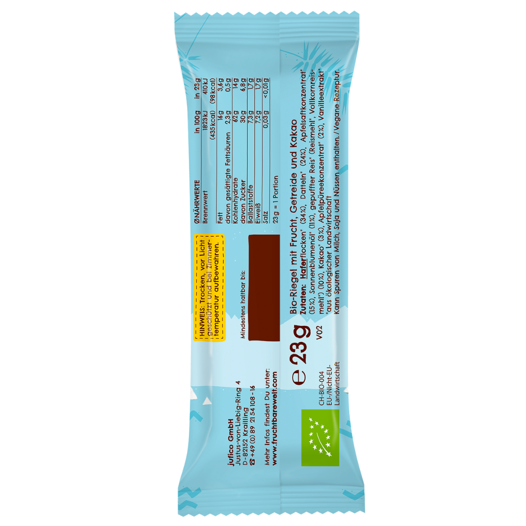 FruchtBar Bio Riegel barre avoine bio vegan pièce dès 3 ans