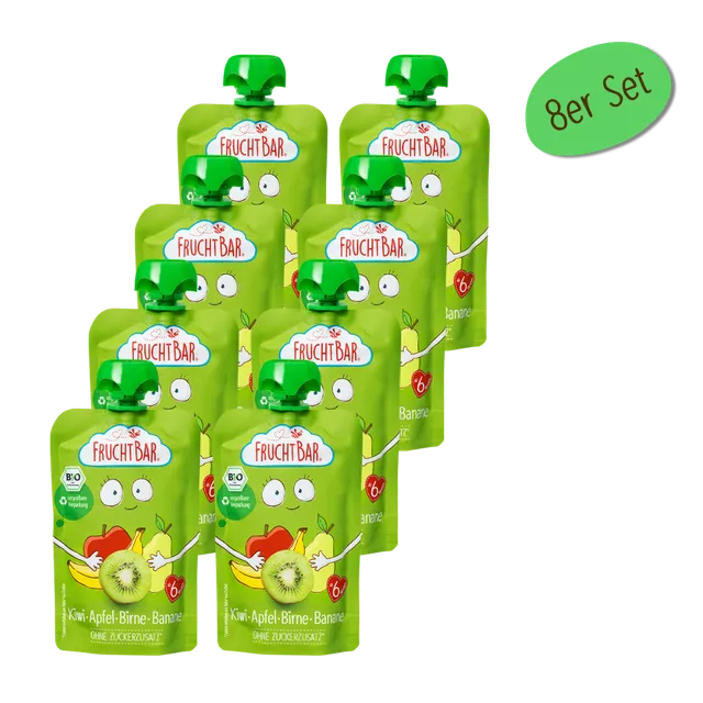 FruchtBar Bio Quetschies Kiwi Pomme Poire Banane gourde bébé bio
