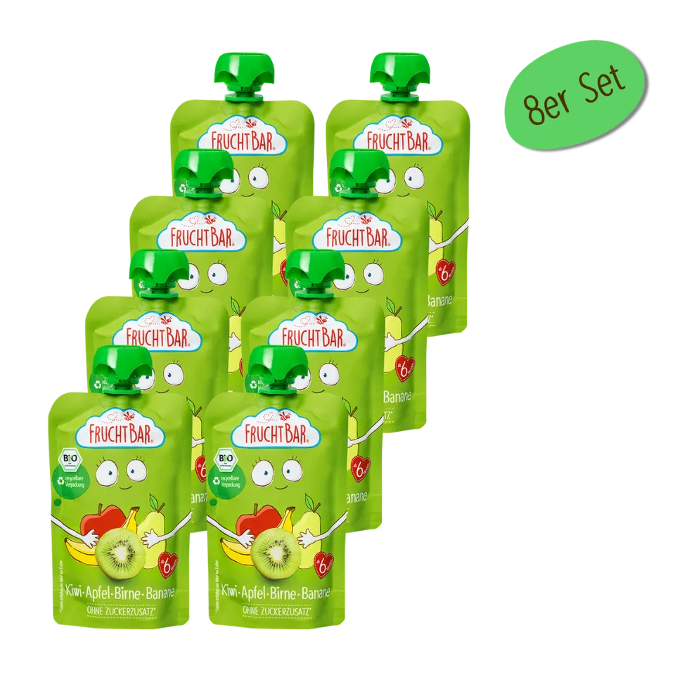 FruchtBar Bio Quetschies Kiwi Pomme Poire Banane gourde bébé bio