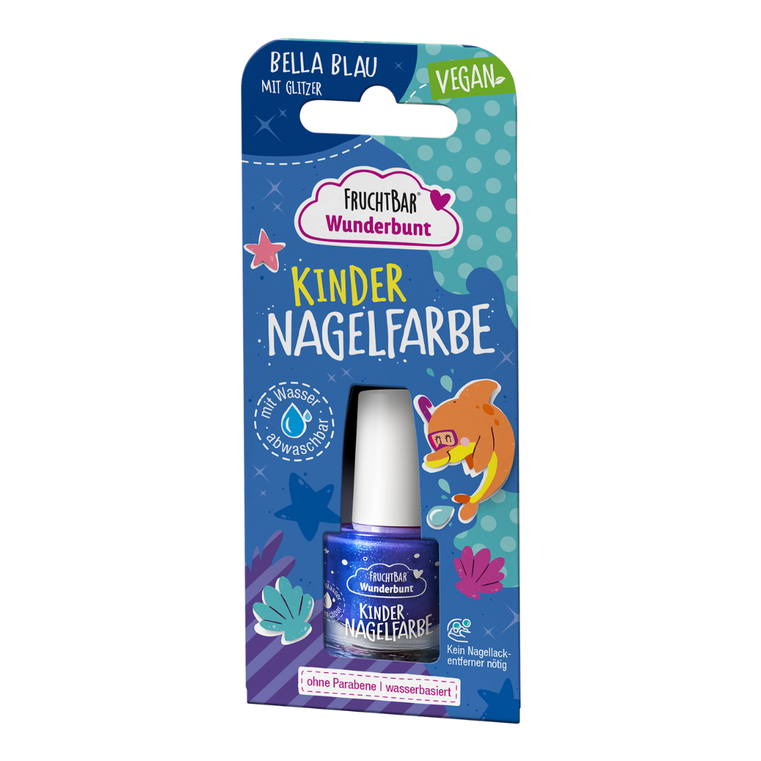 FruchtBar Bella Blau vernis enfant bleu paillettes à l'unité