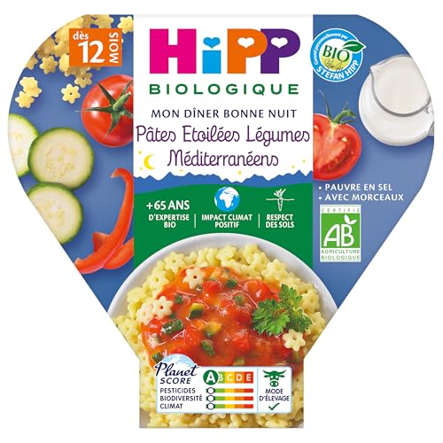 HiPP Menus du Midi Pâtes Étoilées plat bébé 12 mois 6x230g