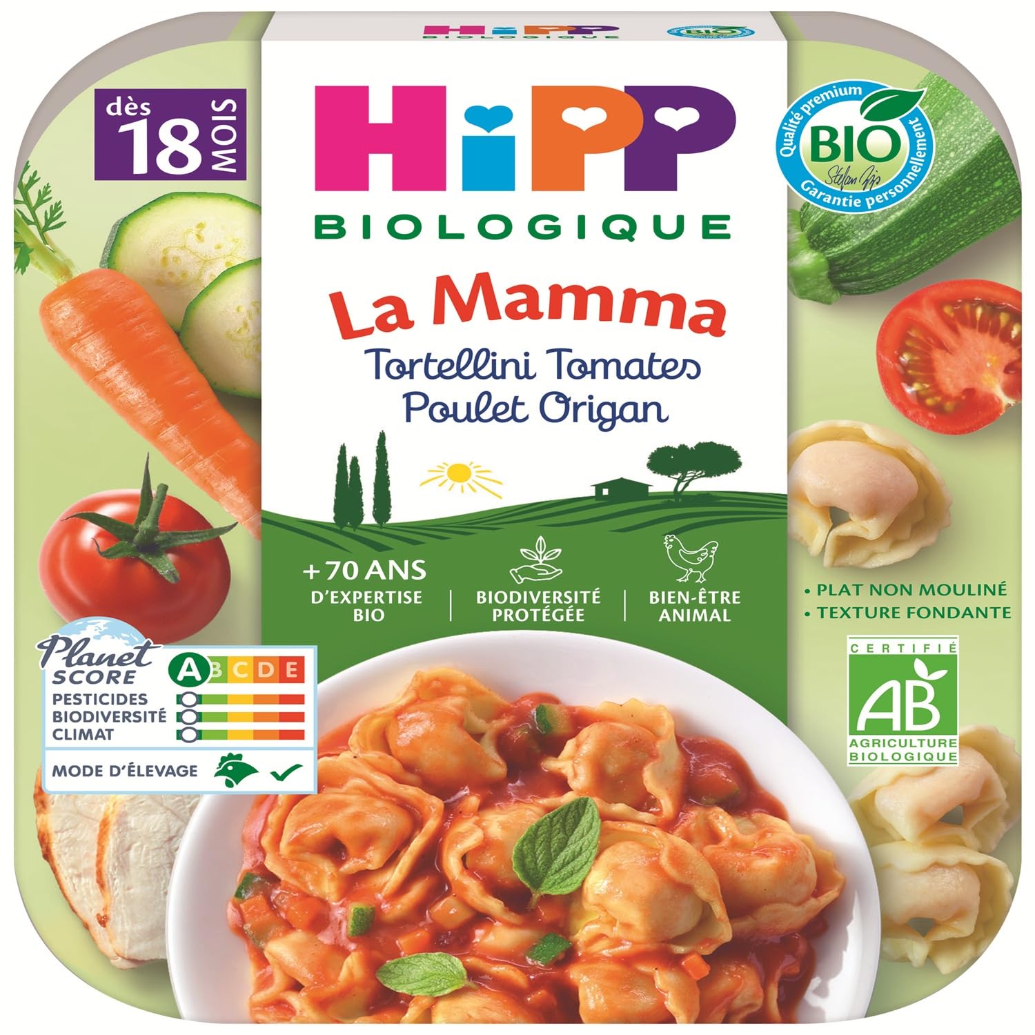HiPP La Mamma Ravioli Légumes assiette bébé bio 6x250g