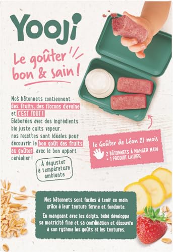 Yooji Bâtonnets Fraise Banane Avoine Bio 15 goûters DME