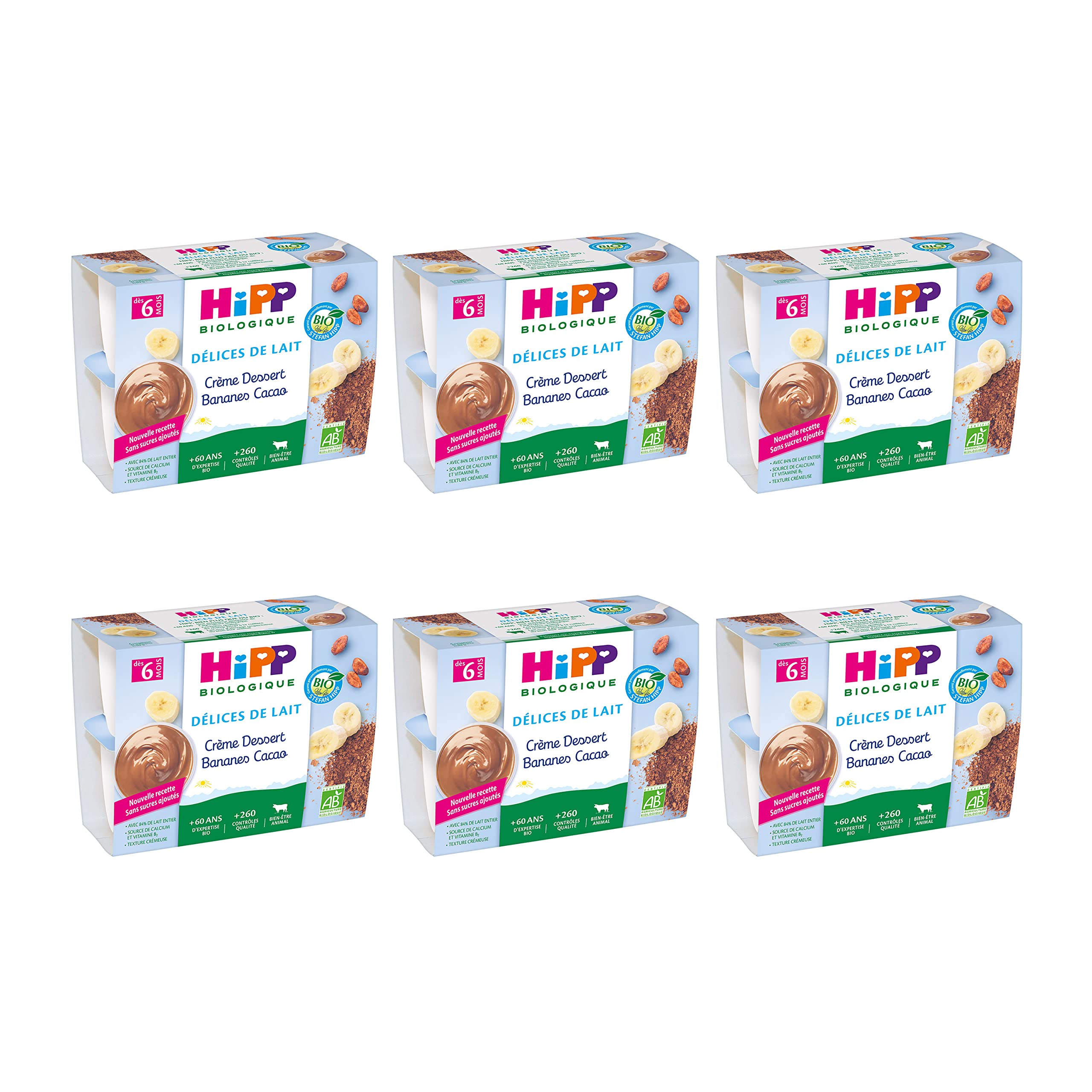 HiPP Délices de Lait Fromage Blanc dessert bébé 6x4x100g