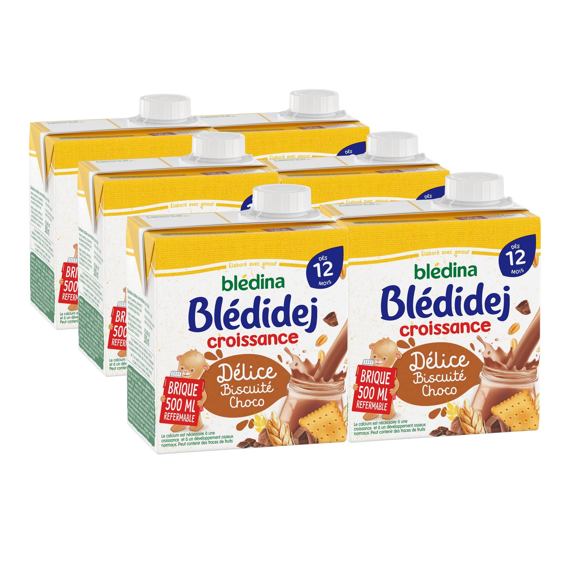 Blédina Blédidej Céréales Choco Biscuité 500ml pack de 6