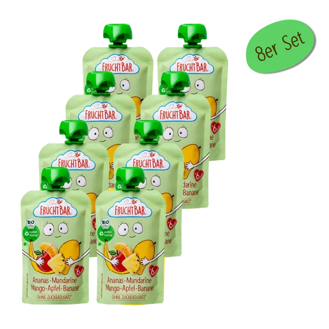 FruchtBar Quetschie Ananas Mandarine Mangue Gourde Bébé 6 Mois