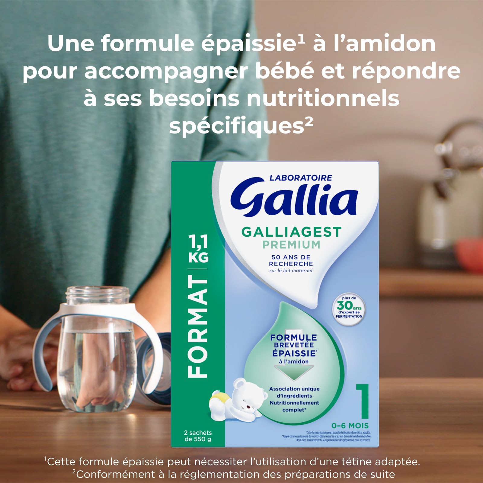 Gallia Galliagest Premium 1 lait poudre 0-6 mois 1,1kg lot 3