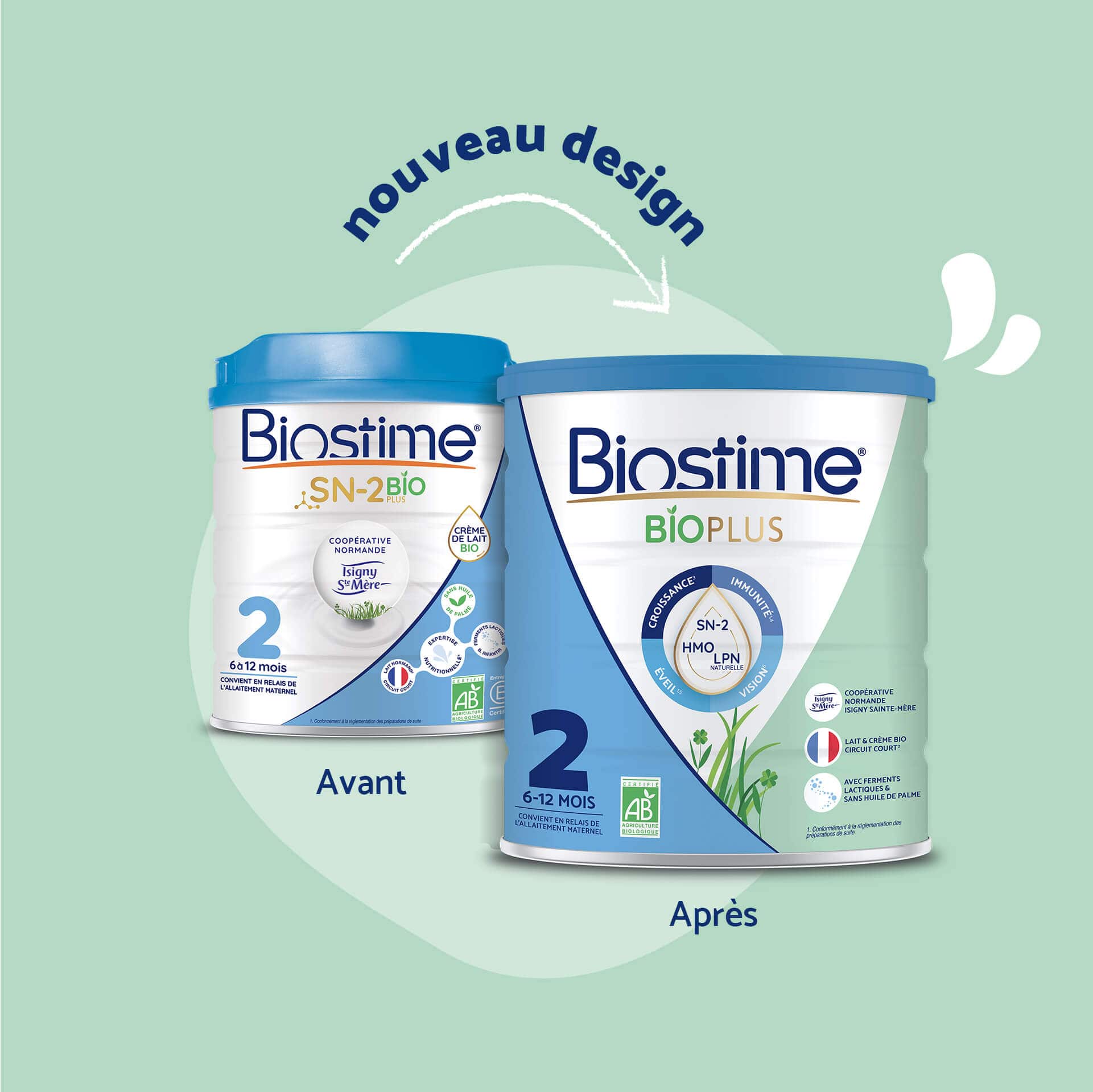 Biostime Bio Plus Lait 2ème Âge bio 1 boîte sans huile de palme