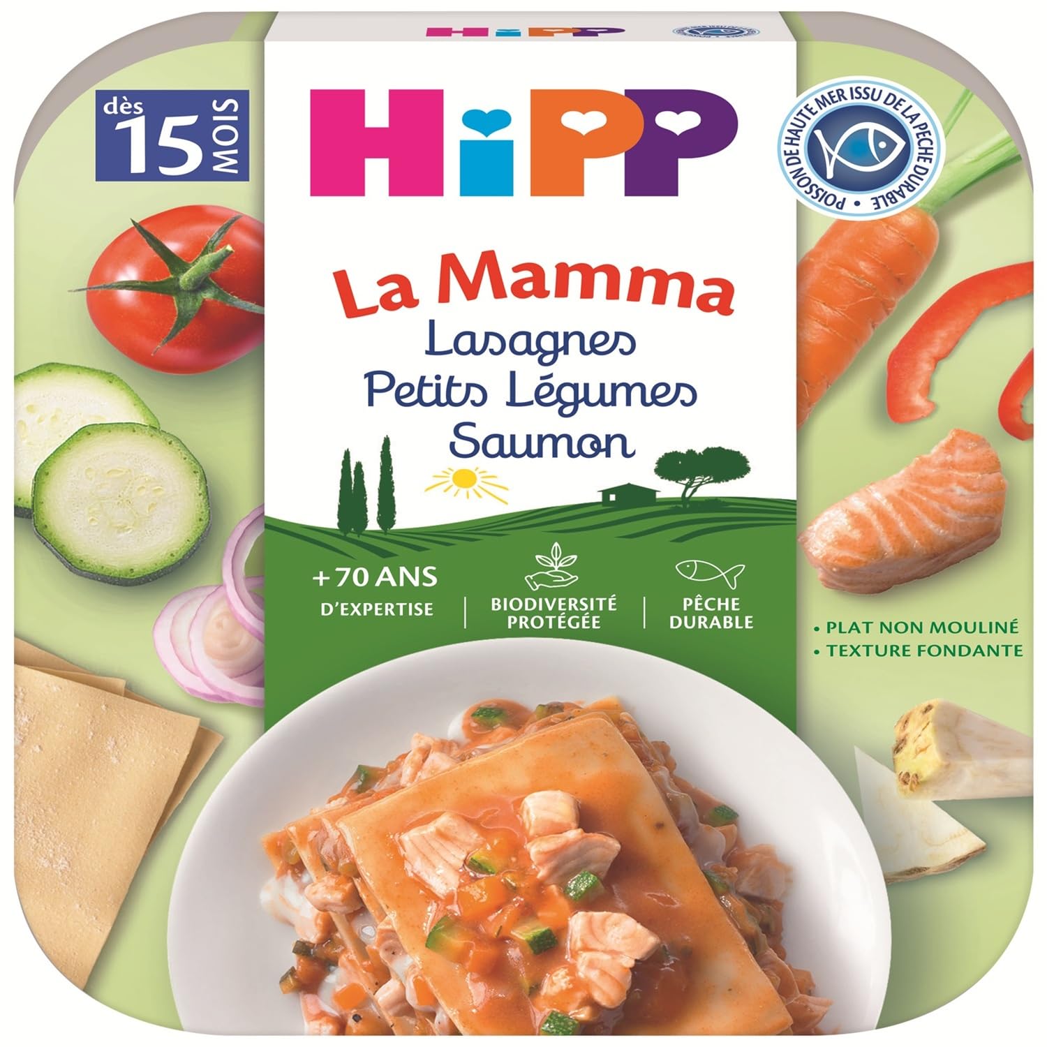 HiPP La Mamma plat bébé lasagnes saumon 15 mois 6x250g