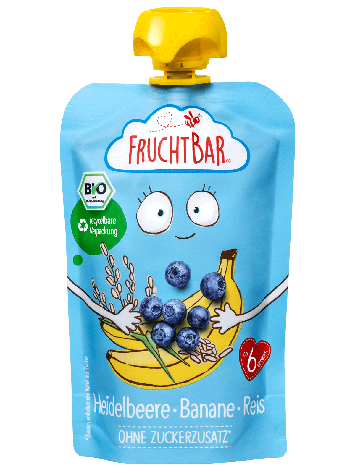 FruchtBar Quetschie Myrtille Banane Riz Gourde Bébé 6 Mois