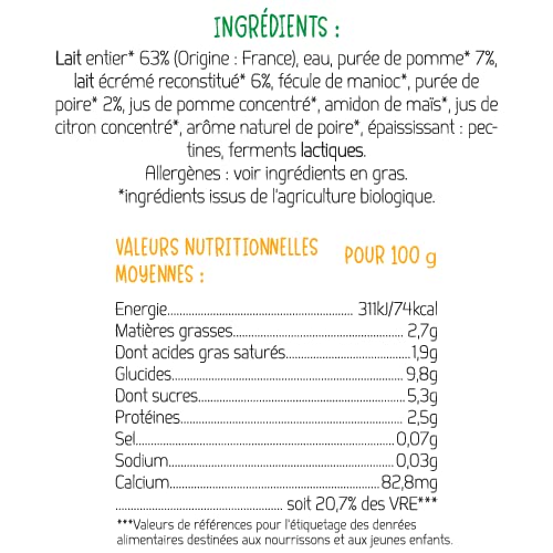 France Bébé Brassés Bio Brassé Bébé 6x4x100g Dès 6 Mois