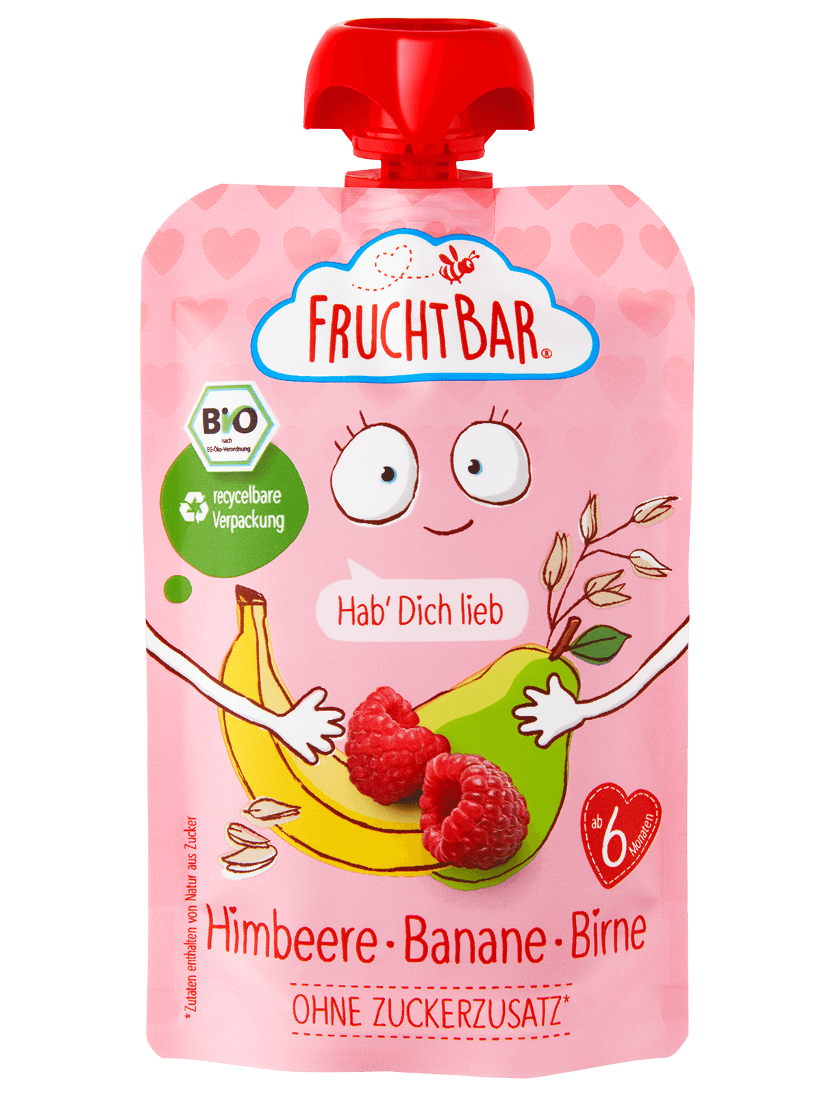 FruchtBar Bio Quetschies Je t'aime Framboise gourde bébé bio