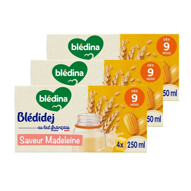 Blédina Blédidej Madeleine céréales lactées 9 mois 12x250ml