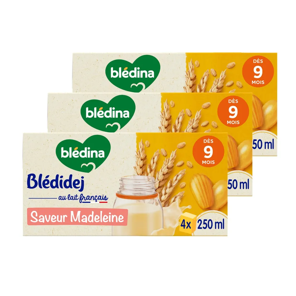 Blédina Blédidej Madeleine céréales lactées 9 mois 12x250ml
