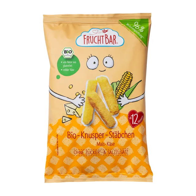 FruchtBar Bio Snacks Knusper Stäbchen Fromage Maïs à l'unité