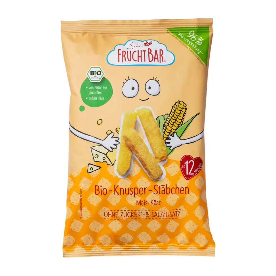 FruchtBar Bio Snacks Knusper Stäbchen Fromage Maïs à l'unité