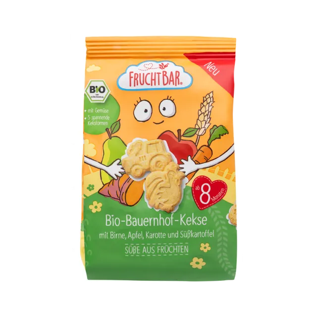 FruchtBar Bio Kekse biscuits bébé pomme poire à l'unité 8 mois