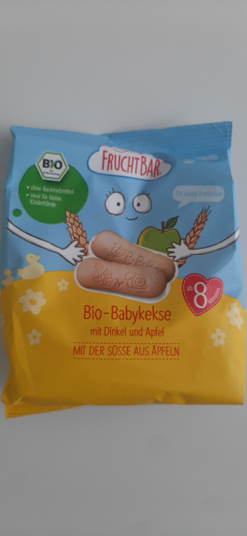 FruchtBar Bio Kekse biscuits bébé épeautre pomme pièce dès 8 mois