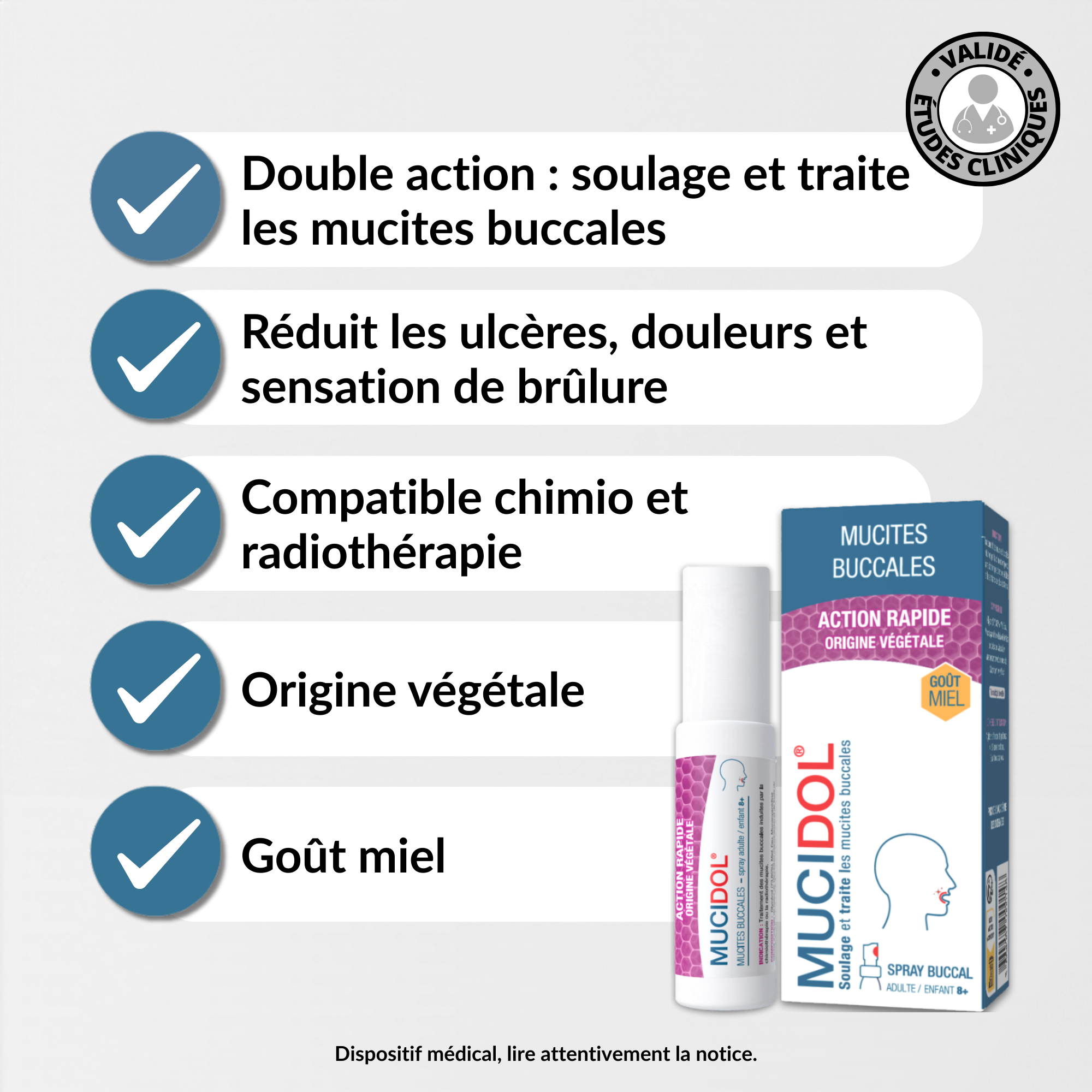 PediAct Mucidol spray 20 mL mucites dès 8 ans et adulte