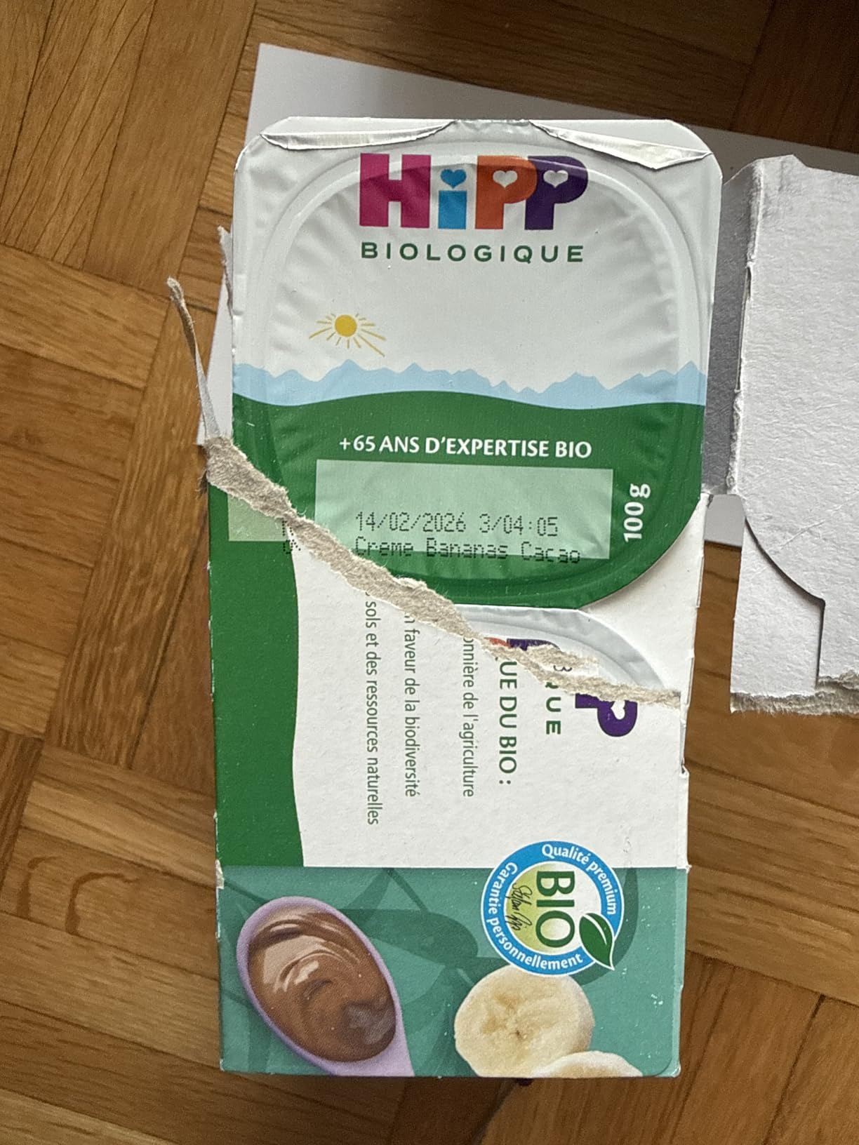 HiPP Fruits en coupelles banane cacao coco dessert 4x100g