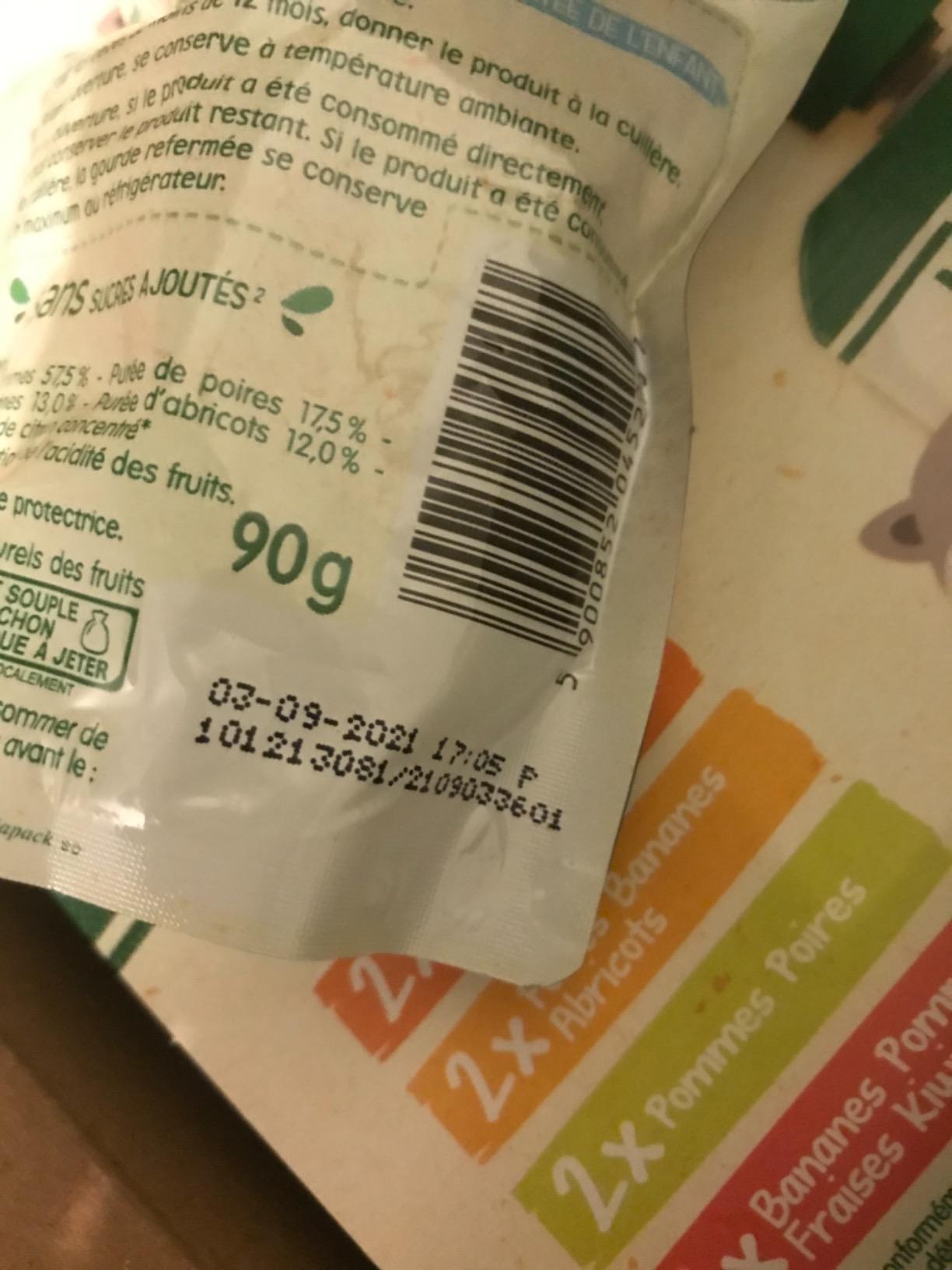 Blédina Gourdes Purées Fruits Cocktail 8 Mois 90g x32 sans Sucres