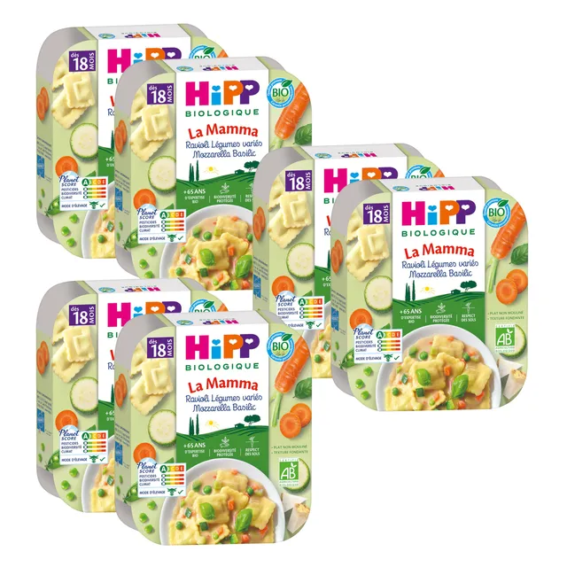 HiPP La Mamma Ravioli Légumes assiette bébé bio 6x250g