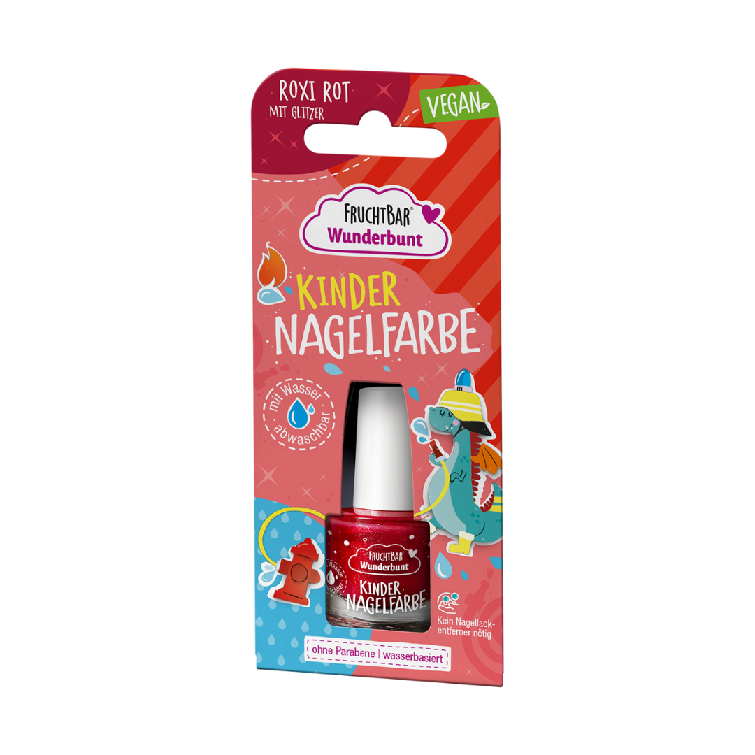 FruchtBar Nagelfarben Roxi Rot Glitzer vernis enfant rouge