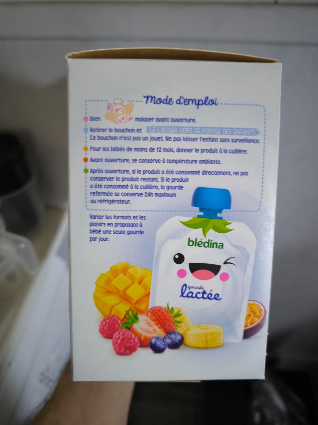 Blédina Blédine Fruits gourdes lactées 10 mois 32x85g 4 parfums