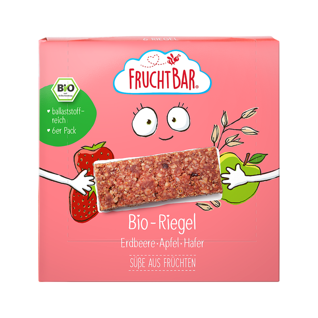 FruchtBar Bio Riegel barre enfant fraise pomme 3 ans pièce