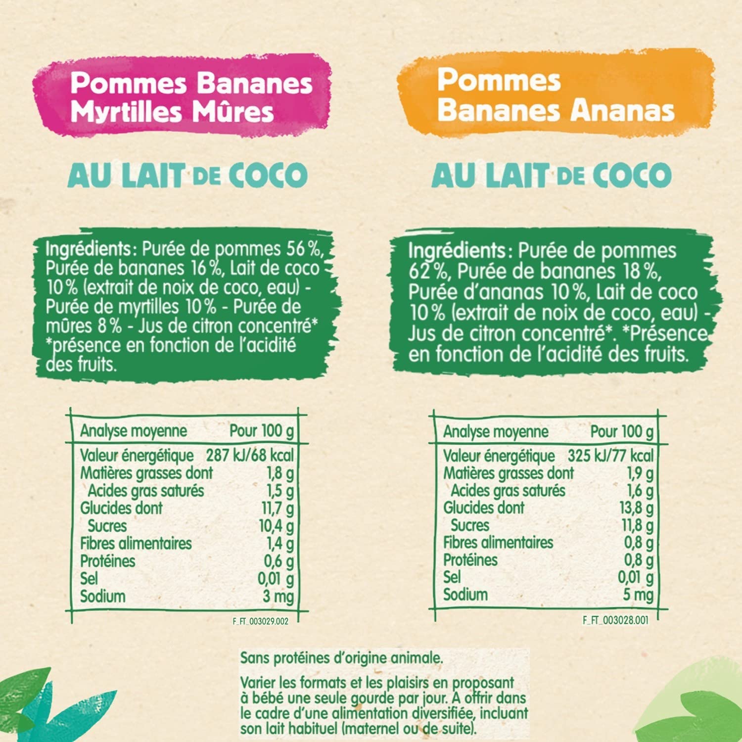 Blédina Douceurs Fruitées gourde 6 mois 16x90g 2 parfums