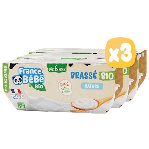France Bébé Brassés Nature brassé bébé bio 12x100g dès 6 mois