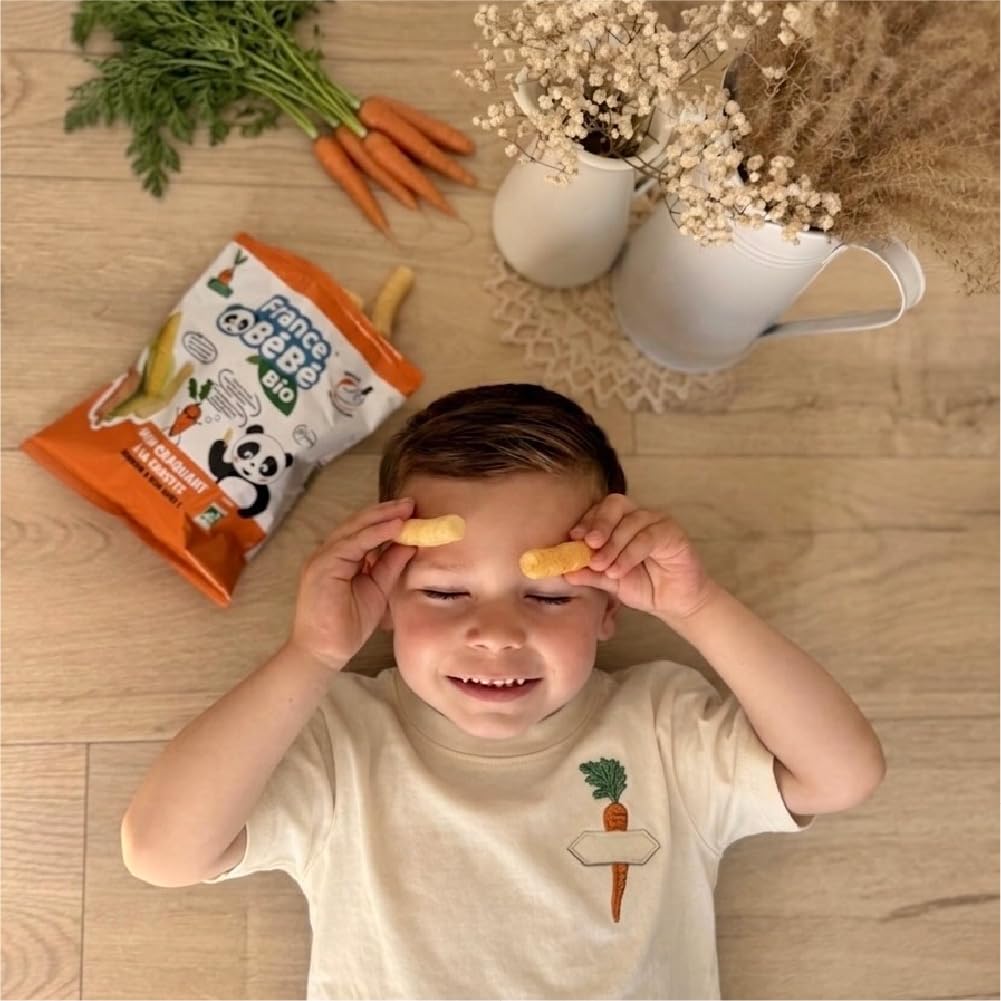 France Bébé Maïs Soufflé Carotte Biscuit Bébé Bio 8x20g