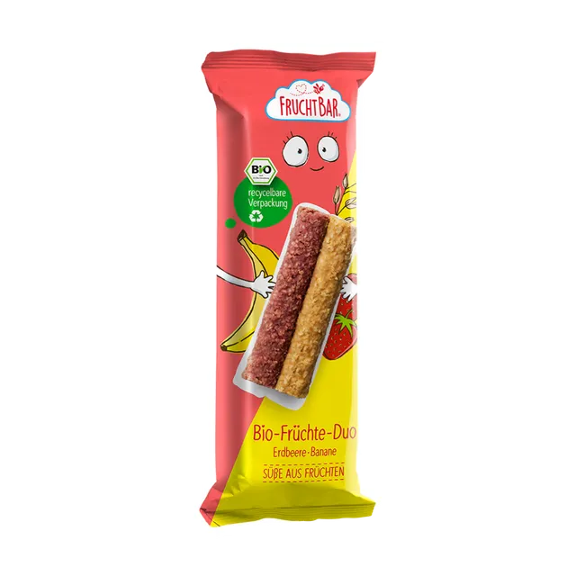 FruchtBar Bio Riegel barre fruits bio fraise banane pièce