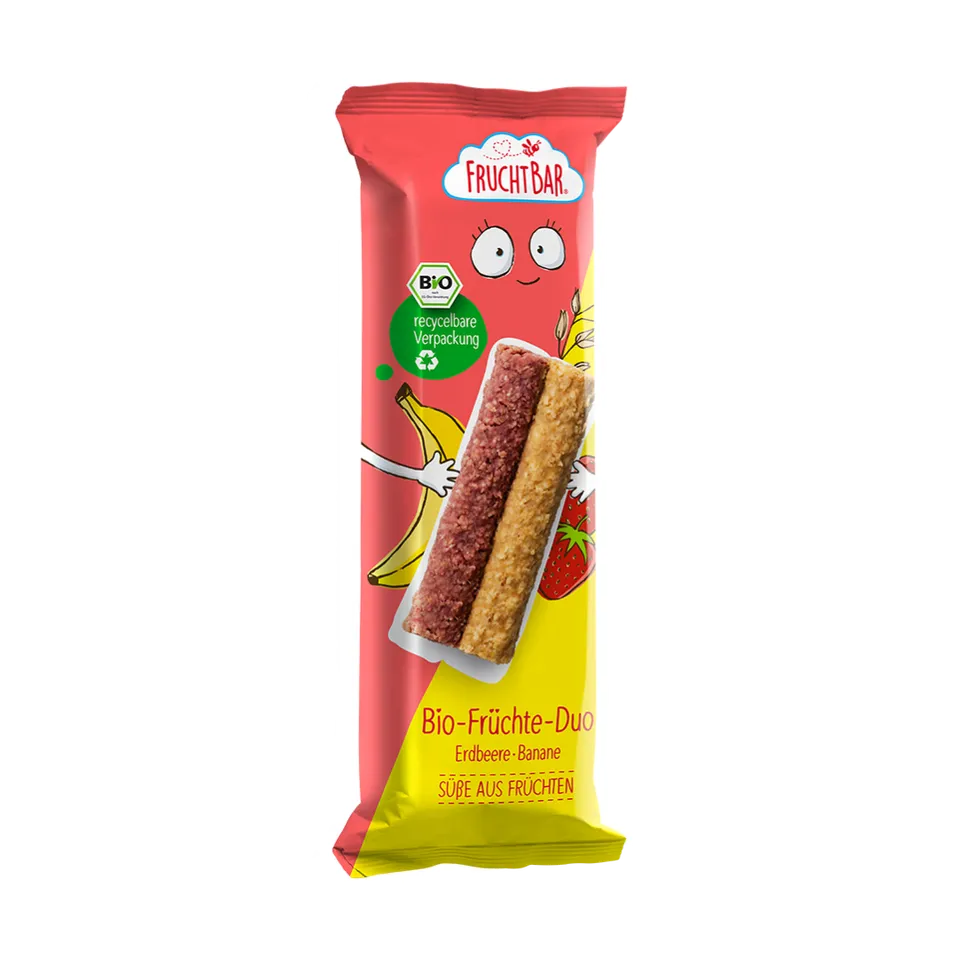 FruchtBar Bio Riegel barre fruits bio fraise banane pièce