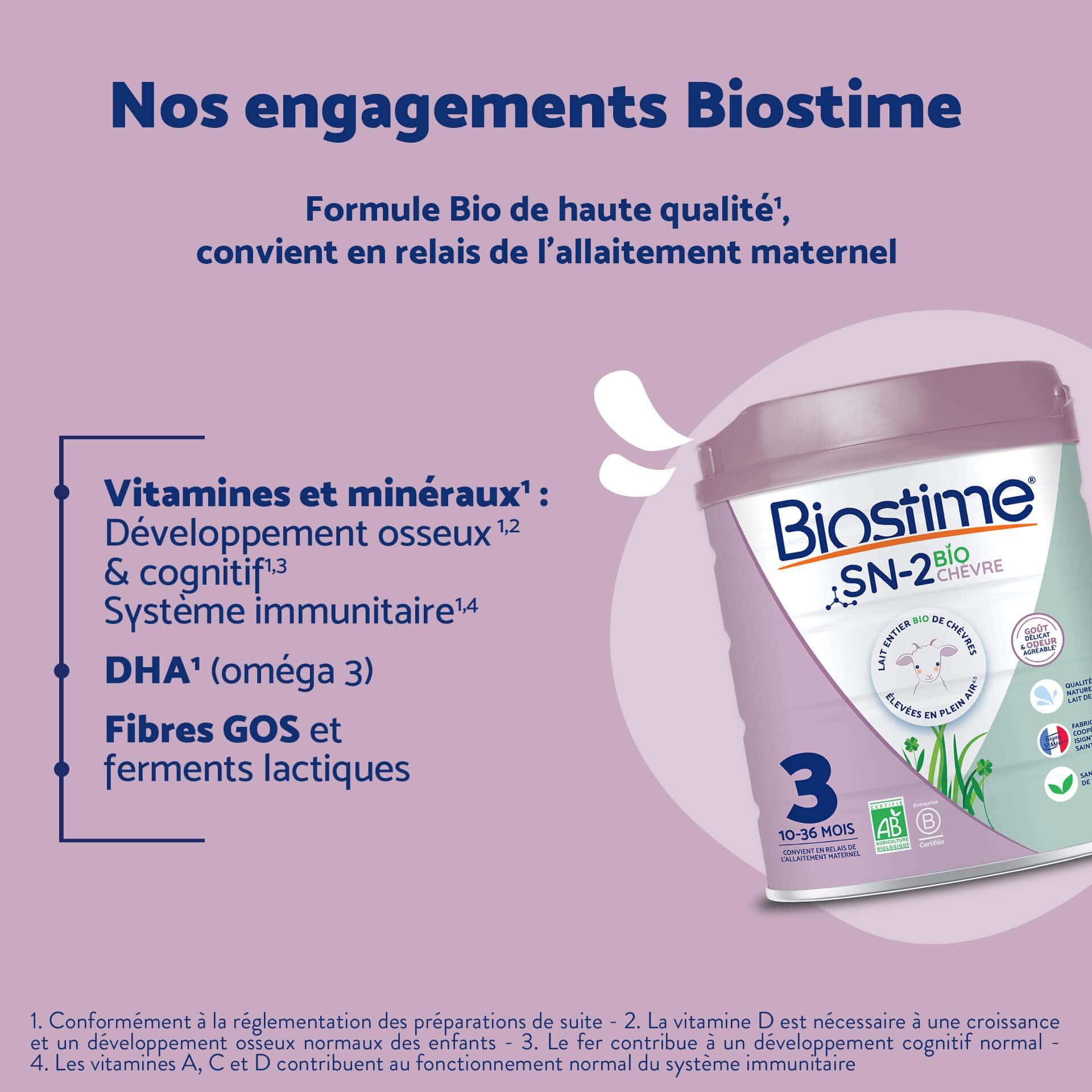 Biostime SN-2 Bio Chèvre Lait 3ème Âge bio 1 boîte