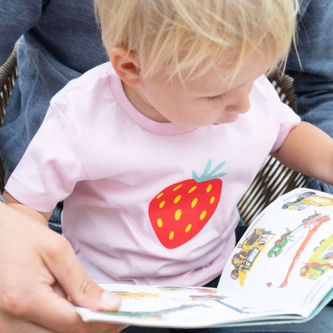 FruchtBar Cadeaux T-shirt enfant rose coton bio 80-86