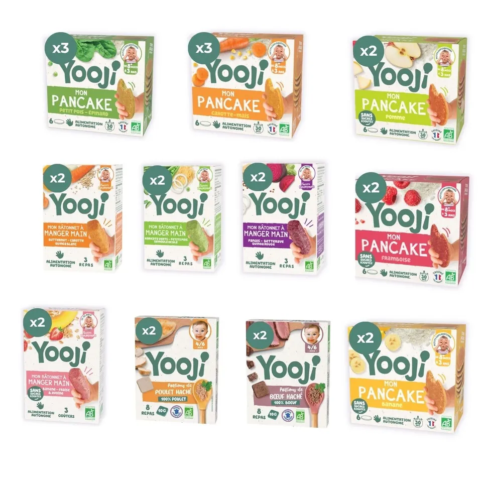 Yooji Bâtonnets repas bébé bio 12 mois assortiment 3,4kg