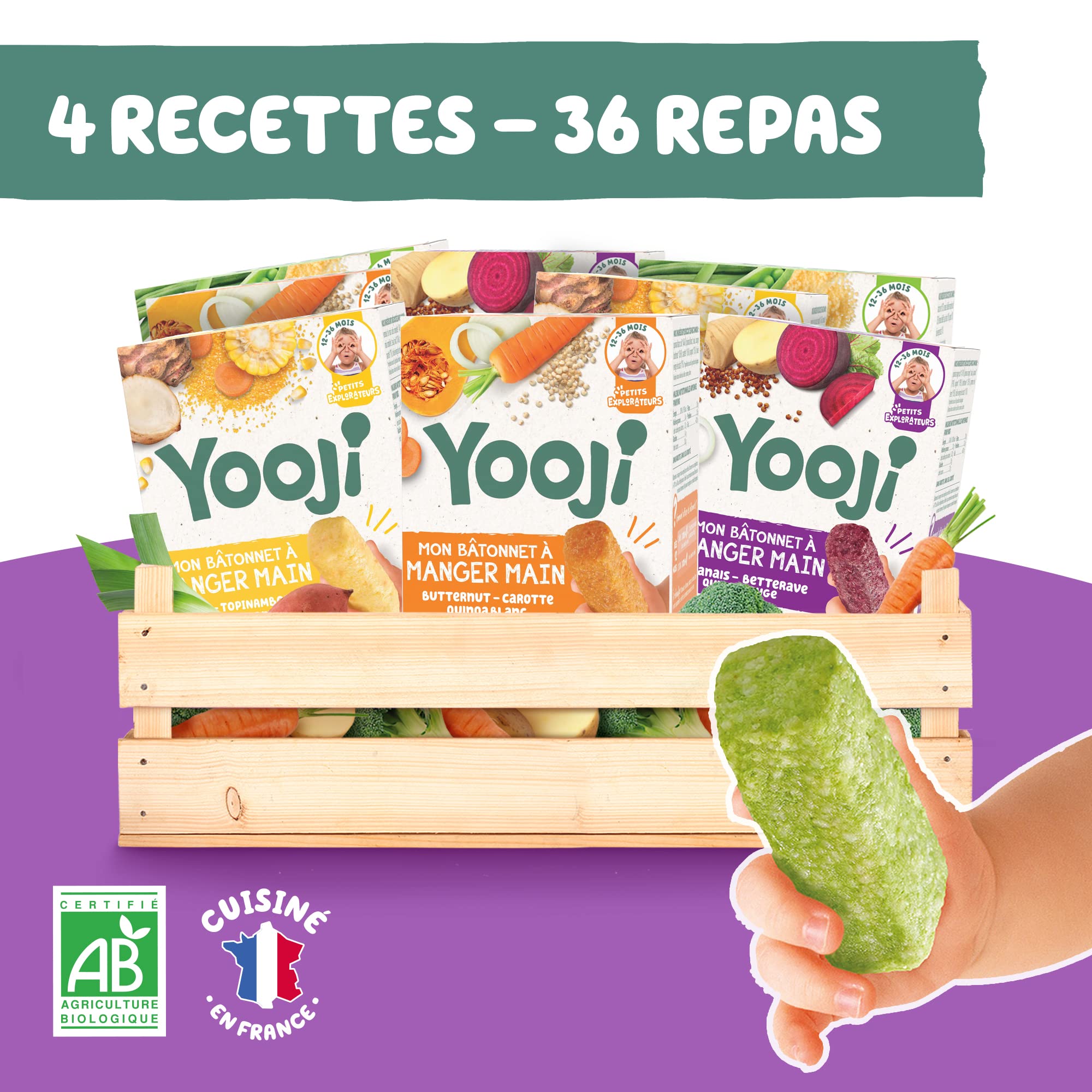 Yooji Bâtonnets manger-main repas bébé légumes féculents