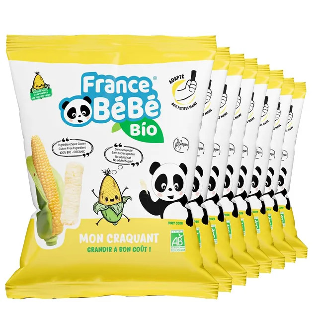 France Bébé Mon Craquant biscuit maïs soufflé bio 8x20g