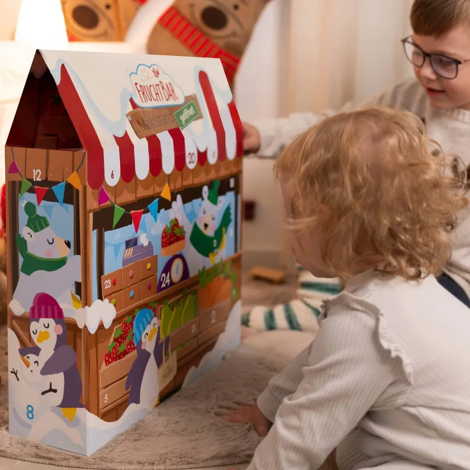 FruchtBar Geschenke Adventskalender Marktstand calendrier de l'avent dès 3 ans