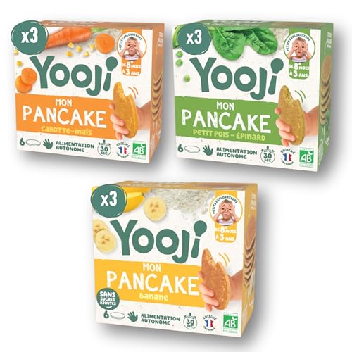 Yooji Pancakes pancake bébé 8 mois trio 9x120g fruits légumes