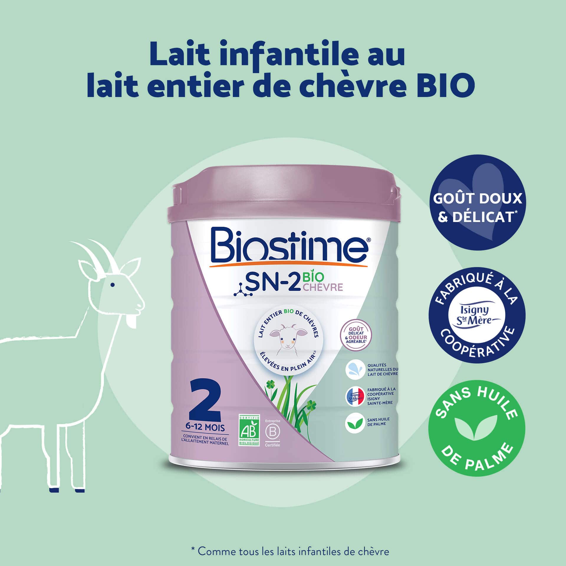 Biostime SN-2 Bio Chèvre Lait 2ème Âge bio 1 boîte