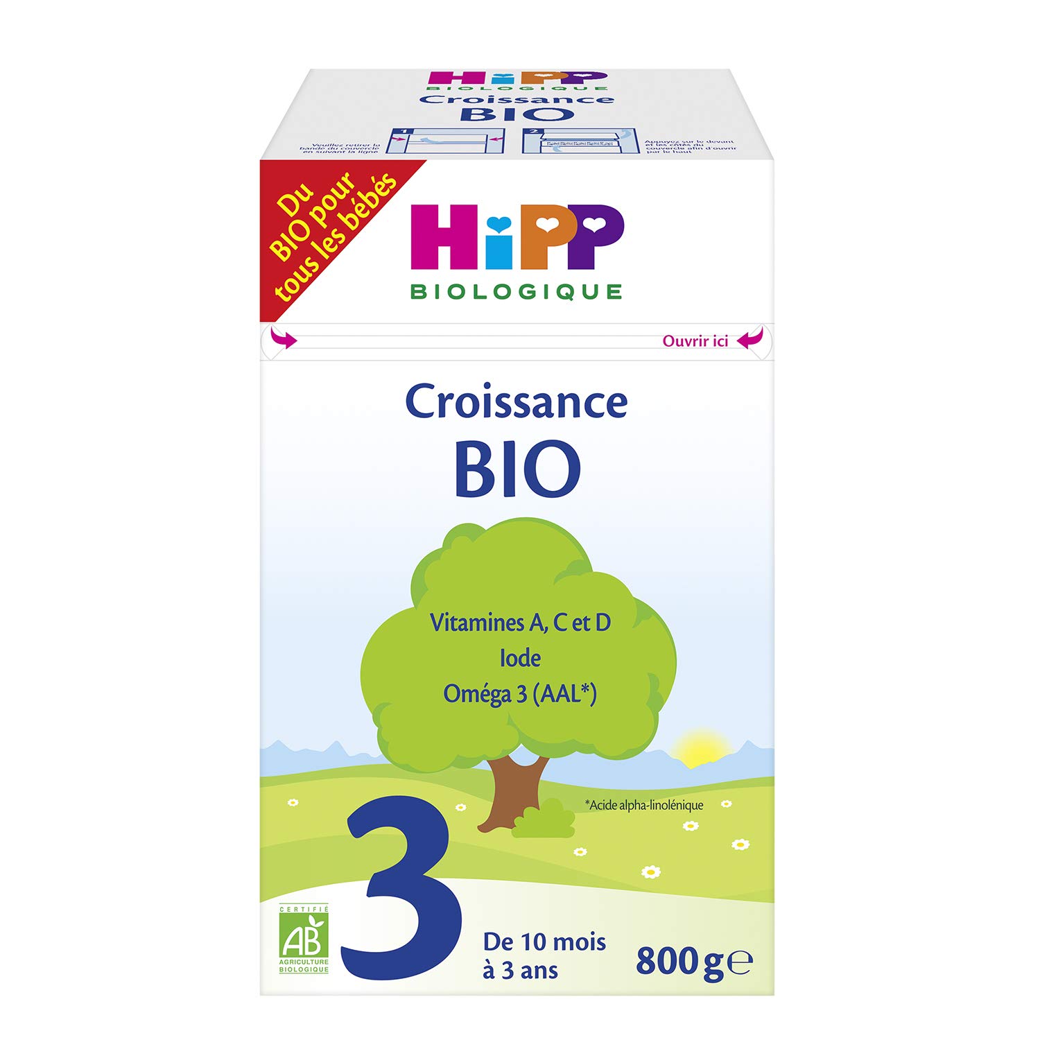 HiPP Lait 3 Croissance Bio Dès 10 Mois 4 x 800 g