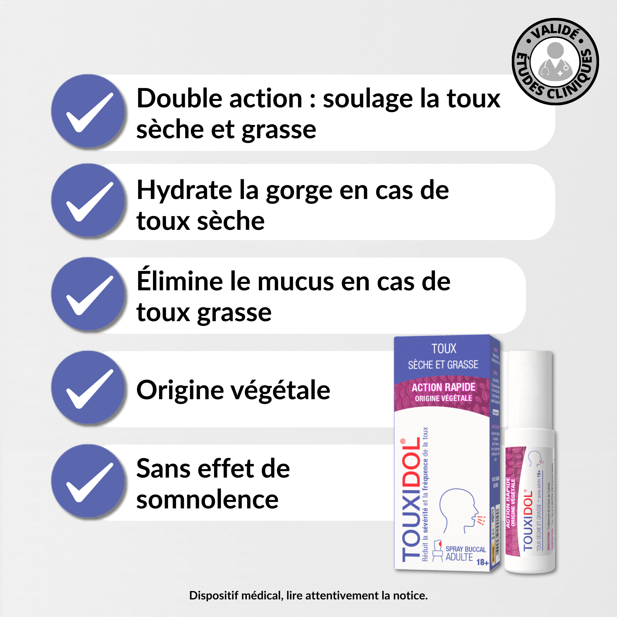 PediAct Touxidol spray adulte 30 mL toux sèche et grasse