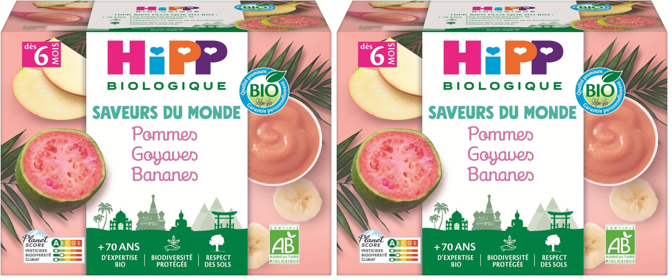 HiPP Fruits en coupelles Bananes Poires Mangues 4x100g bio