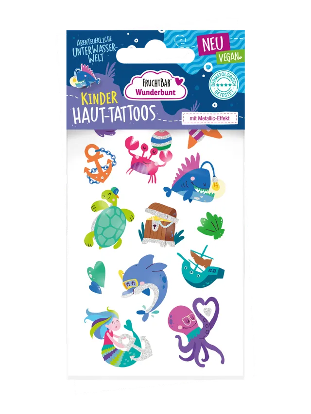 FruchtBar Hauttattoos tatouages temporaires enfant sous-marin pièce