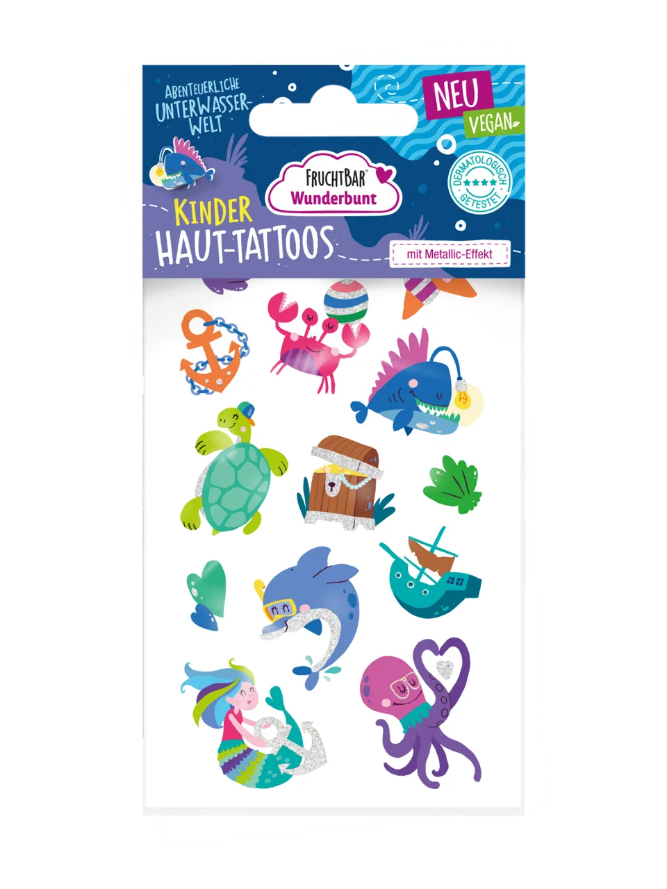 FruchtBar Hauttattoos tatouages temporaires enfant sous-marin pièce